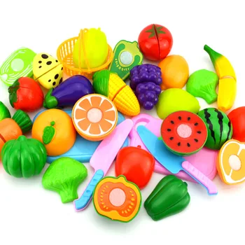 24Pcs Klasisks Rotaļu Plastmasas Virtuves Pārtikas, Augļu, Dārzeņu Picas Komplekti Griešanas Izlikties, Spēlēt Izglītības Drošības Rotaļlietas, Dāvanas Bērniem