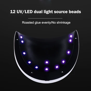 24W LED UV Gēla Nagu Konservēšanas Gaismas Duālā Gaismas Avots ar Infrasarkano Sensoru Smart Slēdža Indikators Nails WH998