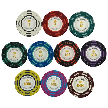 25PCS/Daudz texas hold ' em Māla Poker Mikroshēmas Baccarat Upscale Uzstādīt 14g Krāsu Vainagu Monte Carlo dallors Kazino poker pokera žetonu komplekts