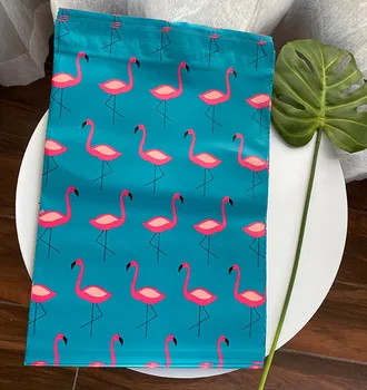 25x35cm (10*13.5 collu) Zila Flamingo Poli Mailer Pašlīmējošas Aploksnes Soma Kurjeru Apavi, Cimdi, Šalle Plastmasas Dāvanu, Pasta Maisiņi