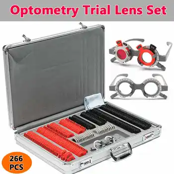 266 Gab Optisko Objektīvu Optometrijā Loka Gadījumā Kit Komplekts w/ Optometrijā Testa Izmēģinājuma Rāmis