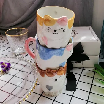 275ml Keramikas Gudrs Kaķis, Krūzes Kafijas, Tējas, Piena, Dzīvnieku Tases Ar Rokturi Drinkware Jaukas Dāvanas Jaunums Dizains
