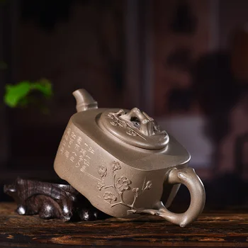280ml Yixing Violetā Māla Tējas Katlā Patiesu Neapstrādātu Rūdu Kvartets Plūmju Tējas Katlā Kung Fu Tējkanna Bonusa 5 Gabals Tasi Tējas Komplekts Bezmaksas Piegāde