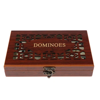 28pcs Domino Spēle, kas galda Spēle Puses Rotaļlieta ar Retro Koka Kastes Turētājs
