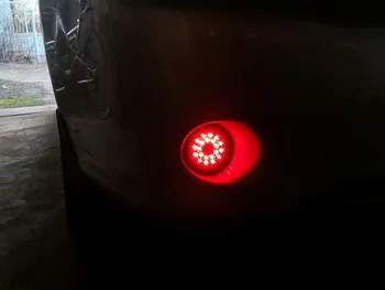 2GAB 5.8 cm Sarkano Lēcu LED Aizmugures Buferi Atstarotājs Gaismas Miglas Aizmugurējie Bremžu Lukturi Toyota Sequoia Highlander ZRR70 Voxy Noasa
