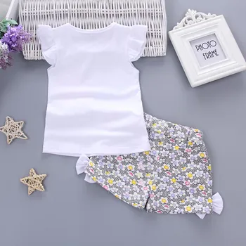 2GAB vasaras meitene Toddler Bērniem, Baby Meiteņu Tērpiem Lolly T-krekls Topi+Īsās Bikses Drēbes meiteņu apģērbu komplekti