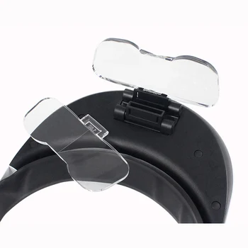 2LED Vadītājs-Uzstādīti Apgaismes Lupa brilles, Lupa occhiali ingrandimento kabatas mikroskopu mikroskop lente