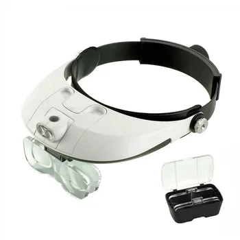 2LED Vadītājs-Uzstādīti Apgaismes Lupa brilles, Lupa occhiali ingrandimento kabatas mikroskopu mikroskop lente