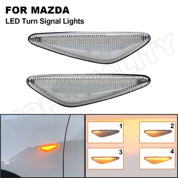 2X Skaidrs, LED Sānu Gabarītlukturi Indikators Mazda MX5 Miata ND RX-8 6 Atenza GH 2008. līdz 2012. gadam 5 Premacy CW 2010. - 2013. gadam Fiat Spyder