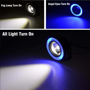 2gab 12V Universālu Auto, LED dienas gaitas lukturi Angel Eyes Miglas Lukturi Tālās Gaismas Balts, Zils, Rozā, Dzeltens-Zaļš 2.5