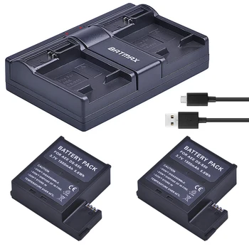 2gab 1500mAh DS-S50 DSS50 S50 Akumulatora Accu + Dual USB Lādētājs AI DS-S50 S50 AI D33 S50 S51 S60 S71 S70 Kameras Akumulatora