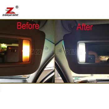 2gab Baltās Piemērots OEM pielāgota LED interjera saulessarga gaismas iedomība spoguļi spuldzes Nissan Patrol Y62 tikai (2012-2019)