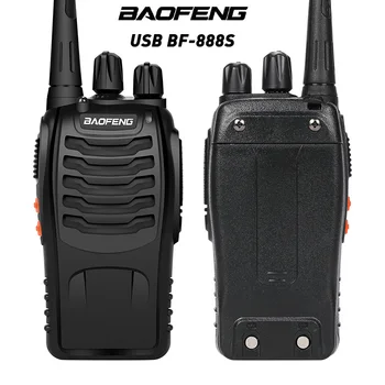2gab BaoFeng BF-888S Walkie talkie ar Klausules divvirzienu Radio BF-888s UHF 400-470MHz 16CH Portatīvā Radiostacija