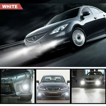 2gab H7 Auto LED Lukturu Komplekts Hi-Lo Gaismas Miglas Lukturi 55W 8000LM LED Lampas/Spuldzes Automašīnām, Super Spilgti Balta 6000K