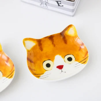 2gab/Set Creamic Kaķis Ēdiens Jauki Kūka Plāksnes Uzkodu Ēdiens, Restorāns, Elegants Deserts Augļu Plate un Mājsaimniecības Produkti Dropshipping