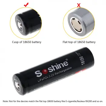 2gab/daudz Soshine 1800mAh LiFePO4 3.2 V 18650 Uzlādējams Akumulators ar Aizsargāto PCB + Pārnēsājamas Baterijas Kārba