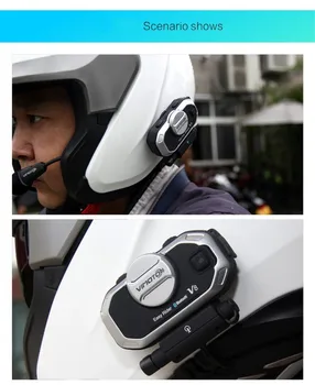 2gab/daudz Vimoto V8 Motociklu BT iekšējo telefonu Motociklu Bluetooth Ķiveri Domofons Stereo Austiņas Mobilo Telefonu GPS 2 Veids Radio