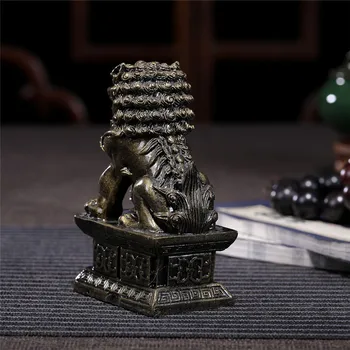 2gab Ķīnas Lauvu Budas Statujas Bronzas Rotas Sveķu mākslīgo Nefrīta Akmens Dzīvniekiem Skulptūru Figūriņas Statujas Mājas Apdare