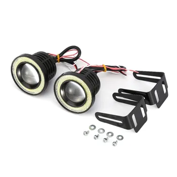 2gab Ūdensizturīgs Projektoru LED Miglas lukturi Ar Lēcu Halo Angel Eyes Riņķi COB Gaismas 30W Balta 12V SUV, ATV bezceļu Miglas Lukturi DRL