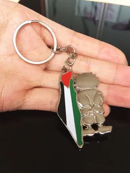 2pc/daudz Palestīnā kaklarota Karoga & Hanthala (Handala)Palestīnas Keychain aproces soma keyring dāvanu Kartes auto-mājas-biroja karājas