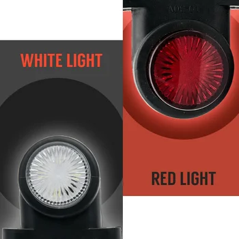 2x Caravan Sānu Gabarītlukturi Gaisma Piekabe Kravas automašīnu, Red & White Light 8 LED Auto 2X Jaunu Kravas automašīnu smago automobiļu Likvidēšana lampas