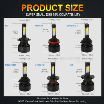 2x G-XP LED Chip H7, H8, H11 9005 HB3 9006 HB4 D1S D3R D3S D2, D4, D5, Auto LED Projektors Mājokļu Lukturu Spuldzes Mini Izmērs OBJEKTĪVS