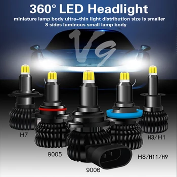 2x H1, H3, H7, H8, H11 H9 HB3 9005 HB4 9006 LED Lampas, Auto Lukturu Spuldzes Canbus Auto Miglas lukturi Par citroen c4, c5, c3 vēlas tundra camry