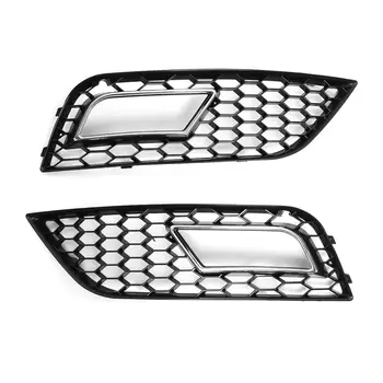 2x RS4 Stilu, Glancēts Melns Šūnveida Acs Automašīnas Priekšējais Bamperis Miglas lukturi Restes Vāks AUDI A4 B8.5 2013-2016 Miglas Lukturi Grils