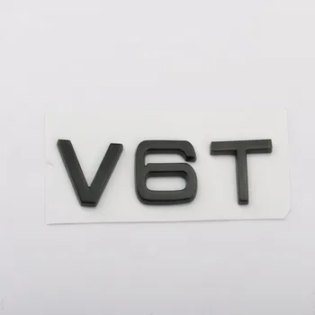 2x V6T V8T Vēstuli Numuru Emblēmu Melns Auto Stils Spārnu Sānu Aizmugurējā Bagāžnieka Emblēmu, Logo, Uzlīme uz A3 A4L TT RS7 A8L Piederumi
