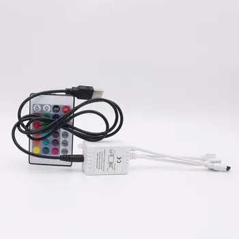 2x0.5M 4x0.5m 5v 5050 RGB LED TV USB strip gaismas josla, kas apgaismojums Balts Melns ar 24key kontrolieris