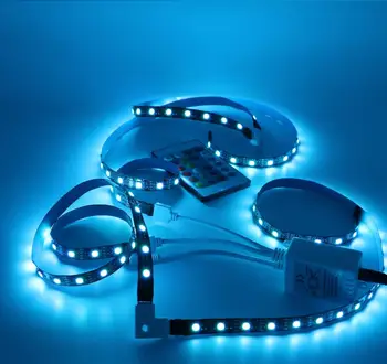 2x0.5M 4x0.5m 5v 5050 RGB LED TV USB strip gaismas josla, kas apgaismojums Balts Melns ar 24key kontrolieris