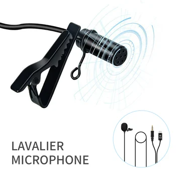3.5 mm tips-c, Mini Portatīvo Kondensatora Mikrofons Clip-on Atloks Lavalier Mikrofons ar Vadu Mikrofon/Mikrofonu, Telefona Klēpjdatoru
