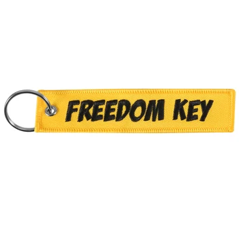 3 GAB. Brīvības Atslēgu Ķēdes Automašīnām-Dzeltens Izšūšanas Atslēgu Gredzens Ķēdē, Aviācijas Dāvanas Modes Motociklu Keychain Rotaslietas