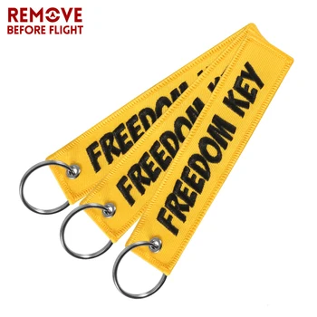 3 GAB. Brīvības Atslēgu Ķēdes Automašīnām-Dzeltens Izšūšanas Atslēgu Gredzens Ķēdē, Aviācijas Dāvanas Modes Motociklu Keychain Rotaslietas
