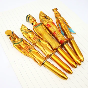 3 Gab. Radošo Ēģiptes Faraons, Zila Tinte Lodīšu Pildspalvu Karstspiedes Māmiņa Rakstot Lodīšu Pildspalvu Skolai Biroja Parakstīšanas Pildspalvu Dāvana