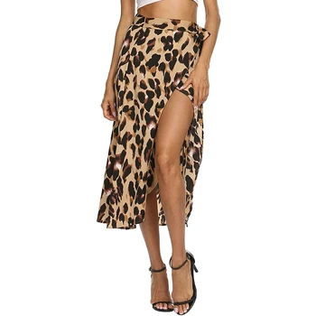 3 Krāsas Drukas Svārki Sievietēm Pārsējs Leopards Drukāt Šifona Ilgi Svārki Sexy Slim-Line Svārki Dāmas Apģērbu 2020. Gada Vasaras, Jaunas
