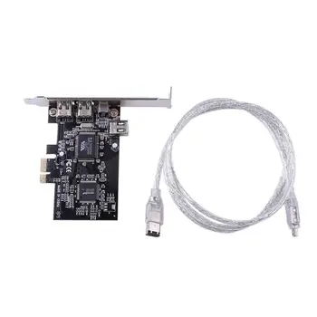 3 Porti 1394A Paplašināšanas Karti PCI-E 1x IEEE 1394 4Pin 2x 6Pin DV Adapteri