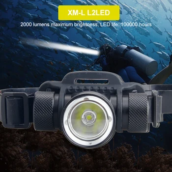 3 Režīmu ūdensizturīgs Niršanas LED Lukturīti XM-L2 Zemūdens 100 Metru Nirt lukturu Lampas Gaismas Āra Kempings