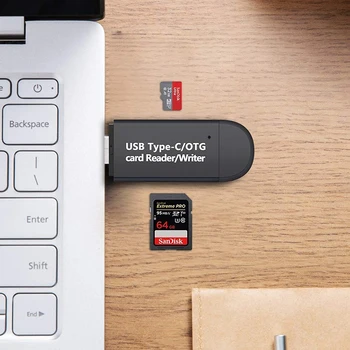 3 in 1 Karšu Lasītājs Tips C & Micro USB & USB SD Micro SD TF Karšu Lasītājs OTG Adapteri Smart Atmiņas Microsd Cardreader iPad