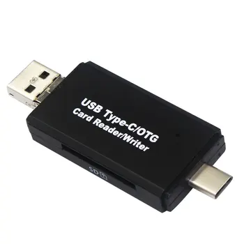 3-in-1 OTG Karšu Lasītājs, USB Type C & micro USB & USB2.0 TF SD Lasītāji ātrgaitas Android Tālrunis Dators Klēpjdators