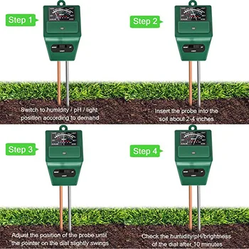 3 in 1 augsnes PH-metrs, Mitruma/pH Testu, Skābums, mitruma saules dārza augi, Ziedi mitra testeri instruments, rīks Piliens kuģniecība