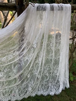 3 metri franču Skropstu Mežģīņu Audums 150cm Off White Diy Izsmalcinātu Mežģīņu Izšuvumi Drēbes Kāzu Kleitu Piederumi