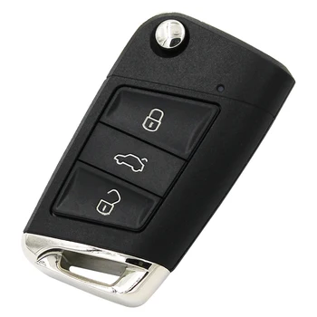 3 pogas Flip Tālvadības Atslēgu Fob 434MHz ar ID48 Mikroshēmu VW, Volkswagen, Skoda Octavia A7 MQB Golf VII Golf7 Golf MK7 2017