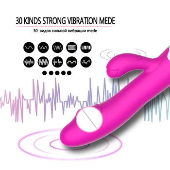 30 Ātruma Dildo Sieviešu Masturbator Trušu Vibrators, USB Uzlāde Massager Dual Mehānisko G Spot Klitora Massager Seksa Rotaļlietas Sievietēm