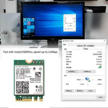 3000Mbps Bezvadu divjoslu WiFi 6 Intel AX210 AX200 NGFF M. 2 Bluetooth 5.1 Wifi Kartes Tīkla Adapteris 2.4 G/5 ghz 802.11 ac/ax