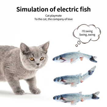 30CM Pet Cat Toy USB Uzlādes Simulācijas Electric Dejas Pārvietojas Floppy Zivju Kaķu Rotaļlieta Pet Rotaļlietas Interaktīvas Suņu Kaķu Dāvanas
