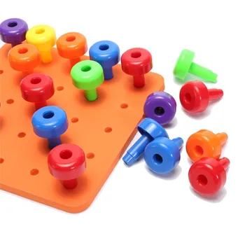 30PCS Peg Valdes Uzstādīt Montessori Terapijas naudas Mehānisko Rotaļlieta maziem bērniem Pegboard Plastmasas Izglītības Rotaļlieta dāvana bērnam