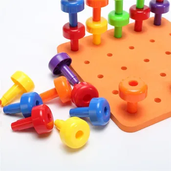 30PCS Peg Valdes Uzstādīt Montessori Terapijas naudas Mehānisko Rotaļlieta maziem bērniem Pegboard Plastmasas Izglītības Rotaļlieta dāvana bērnam