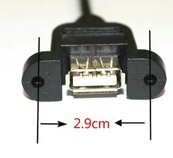 30cm USB2.0 Sieviete ar USB 2.0 Vīrietis panel mount Pagarināšanu Sinhronizācijas Kabeļa Vadu, 100gab/daudz