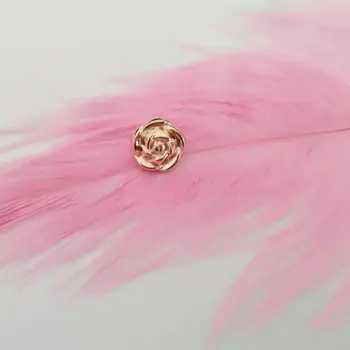 30pcs/daudz Golden Rose Puķu Pogu Šūšana-Par Vienu Caurumu Metāla Pogas, Lai Drēbes Maiss Modes Amatniecības DIY Apdare Skaistu 12mm